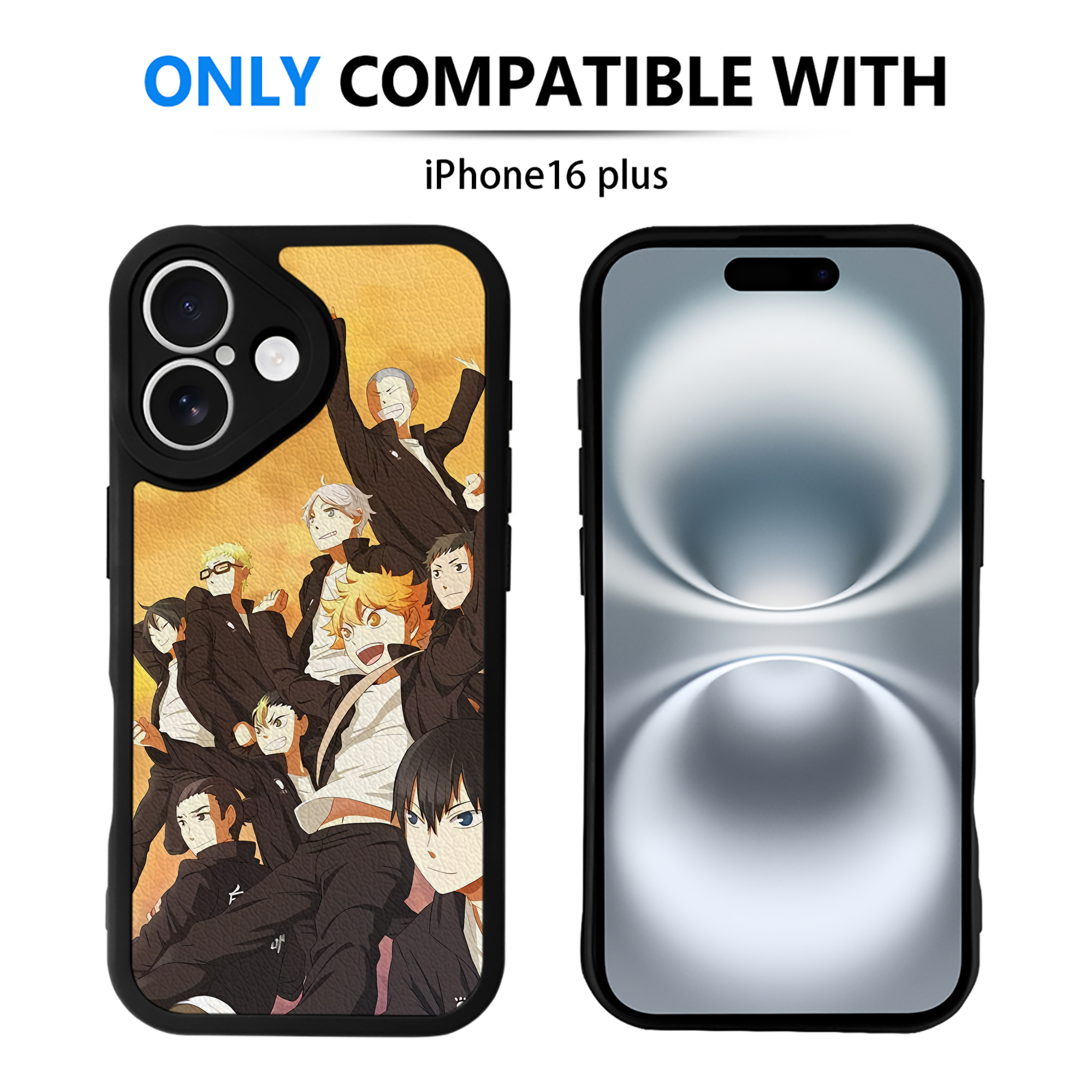 （画像用） ハイキュー!! Haikyu!! 【iPhone 16シリーズ対応】シリコンスマホケース（レザー調） 材質：シリコン